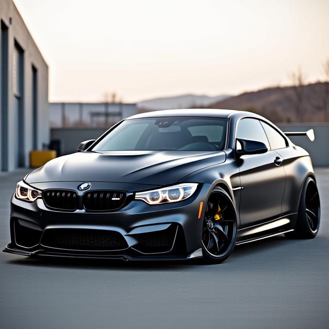 Upravené BMW M4 v matné černé barvě s agresivními doplňky